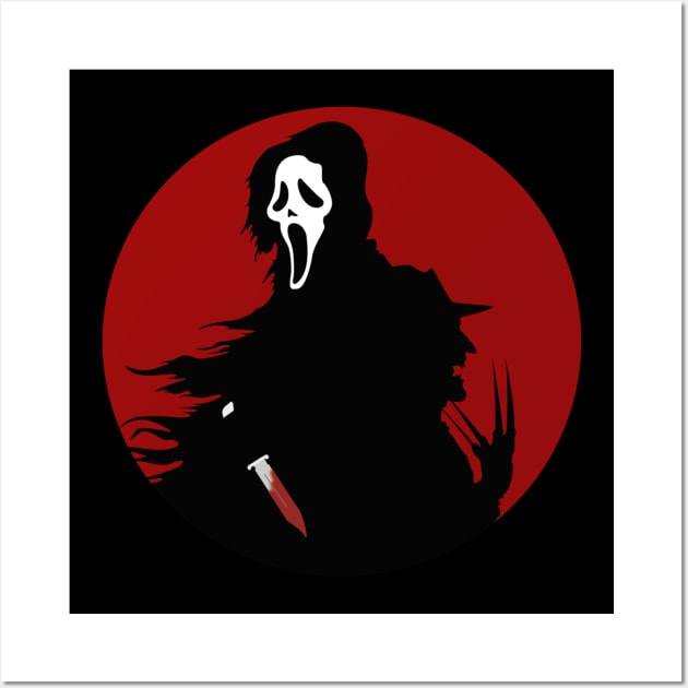 Wes Craven Icons - Ghostface & Freddy - Red Wall Art by JorisLAQ